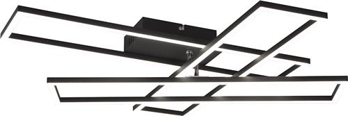LED Plafondlamp - Plafondverlichting - Torna Rosso - 36W - Aanpasbare Kleur - Afstandsbediening - Dimbaar - Vierkant - Mat Zwart - Metaal