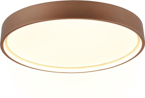 LED Plafondlamp - Plafondverlichting - Torna Dile - 29W - Aanpasbare Lichtkleur - Rond - Coffee - Metaal