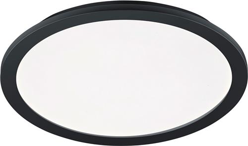 LED Plafondlamp - Badkamerlamp - Trion Camy - Opbouw Rond 22W - Spatwaterdicht IP44 - Dimbaar - Warm Wit 3000K - Mat Zwart