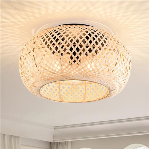 Bamboe plafondlamp, 3 lichts - Caia