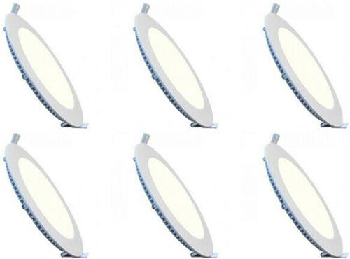 LED Downlight Slim 6 Pack - Inbouw Rond 3W - Dimbaar - Natuurlijk Wit 4200K - Mat Wit Aluminium - Ø83mm