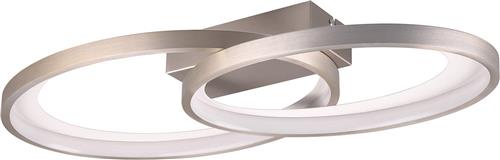 LED Plafondlamp - Plafondverlichting - Trion Gela - 25W - Warm Wit 3000K - Rond - Mat Nikkel - Metaal