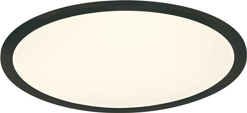 LED Plafondlamp - Plafondverlichting - Trion Povino - 26W - Warm Wit 3000K - Dimbaar - Rond - Mat Zwart - Aluminium