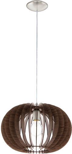 EGLO Stellato Hanglamp - E27 - Staal;Hout - Bruin