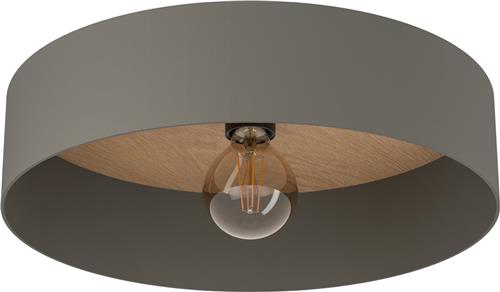 EGLO Duaia Plafondlamp - E27 - Ø 42 cm - Grijs - Hout/Staal - wisselbaar plafondpaneel