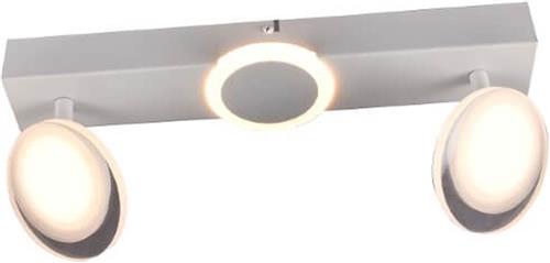 BRILLIANT lamp, Meriza LED spot bar 2-vlamms wit, 2x LED geïntegreerd, 7W LED geïntegreerd, (900lm, 3000K), draaibare koppen