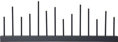 Star Trading Buzz kaarsenboog, donkergrijs, modern, metaal, 14 lichtpunten, hout, 77cm