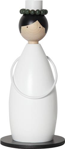 Star Trading kandelaar Lucia Classic, hout, wit, E14, decoratieve lamp, 26cm