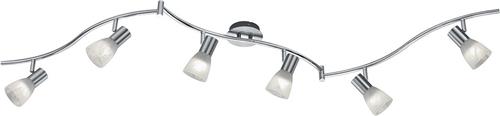 LED Plafondspot - Torna Levino - E14 Fitting - Warm Wit 3000K - 6-lichts - Rechthoek - Mat Nikkel - Aluminium