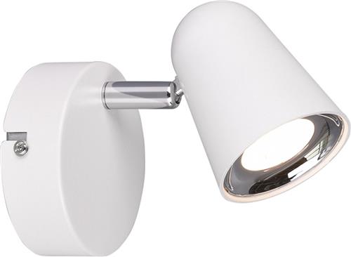 LED Wandspot - Torna Toluno - 3W - Warm Wit 3000K - 1-lichts - Rond - Mat Wit - Kunststof