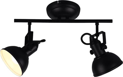 LED Plafondspot - Torna Gini - E14 Fitting - 2-lichts - Rechthoek - Mat Zwart - Aluminium