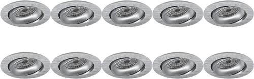 Spot Armatuur 10 Pack - Proma Delton Pro - GU10 Inbouwspot - Rond - Zilver - Aluminium - Kantelbaar - Ø82mm