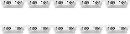 Spot Armatuur 10 Pack - Proma Zano Pro - GU10 Inbouwspot - Rechthoek Dubbel - Wit - Aluminium - Kantelbaar - 185x93mm
