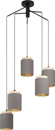 EGLO Albariza Hanglamp - E27 - Ø 70 cm - Zwart/Bruin/Goud