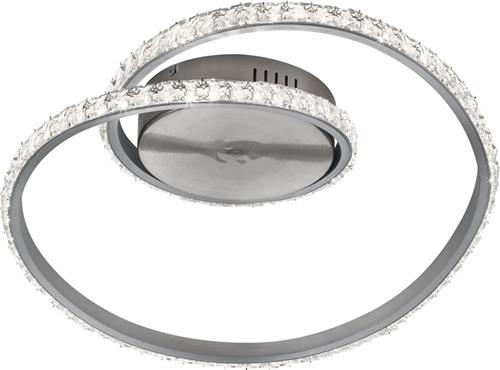LED Plafondlamp - Plafondverlichting - Trion Nubi - 19W - Warm Wit 3000K- RGBW - Afstandsbediening - Dimbaar - Rond - Mat Grijs - Aluminium