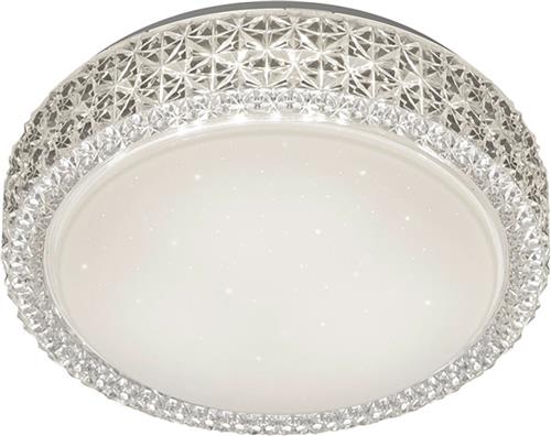 LED Plafondlamp - Trion Pegyon - 12W - Warm Wit 3000K - Sterlicht - Sterlicht - Rond - Mat Wit - Acryl