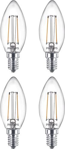 4 stuks Philips led kaarslamp E14 2W 250lm 2700K Helder Niet dimbaar