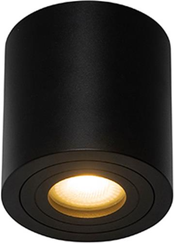 QAZQA capa - Moderne Plafondspot | Spotje | Opbouwspot voor badkamer - 1 lichts - Ø 90 mm - Zwart -