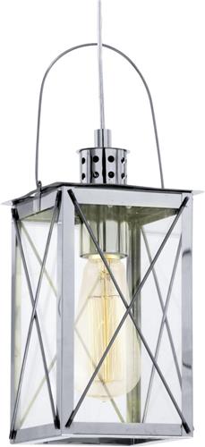 EGLO Vintage Donmington - Hanglamp - 1 Lichts - Chroom - Helder Glas