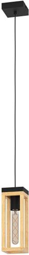EGLO Nafferton Hanglamp - E27 - 10 cm - Hout - Zwart/Bruin