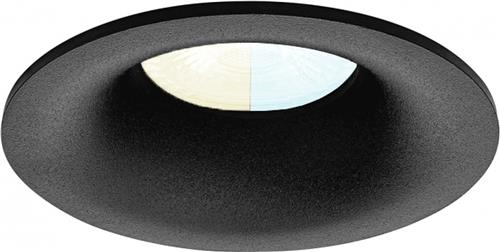Inbouwspot Remco met Philips HUE White Ambiance - inbouw spot - Zwart - rond verdiepte spot - Voor binnen / woonkamer / keuken / slaapkamer - IP20 - GU10 - Buitendiameter: 82MM - boorgat: 70-74MM - min. Inbouwdiepte: 80MM