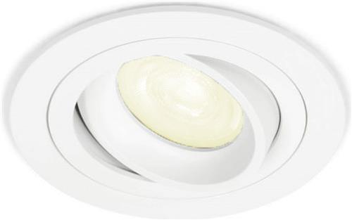Inbouwspot Demus met Philips HUE White - spot - Wit - rond - Voor binnen / woonkamer / keuken / slaapkamer - IP20 - GU10 - Buitendiameter: 92MM - boorgat: 80-86MM - min. Inbouwdiepte: 70MM