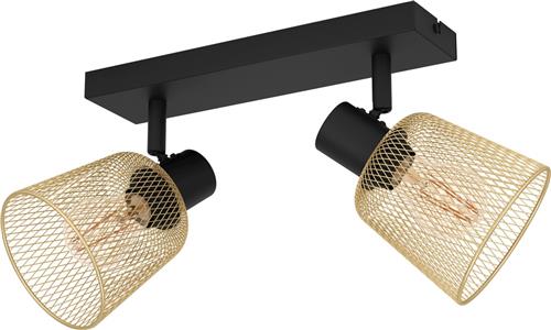 EGLO Coslada Spot - E27 - 32 cm - Zwart/Goud - mesh