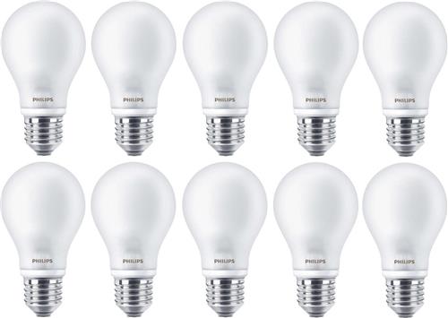 10 stuks - Philips LED lamp E27 4.5W 2700K 470lm Mat