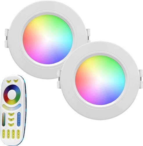 Milight RGBWW set met 2 led spots van 6 watt inclusief bediening