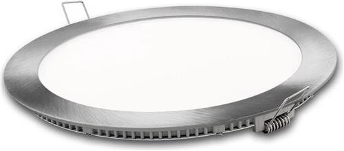 LED plafondlamp - inbouw rond - Warm wit - zilver - 15 W