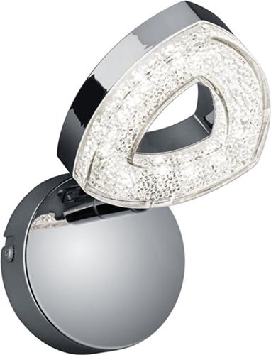 LED Wandspot - Trion Turon - 4W - Warm Wit 3000K - 1-lichts - Rond - Mat Chroom - Aluminium