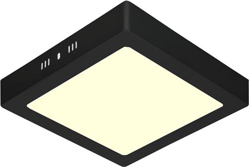 LED Paneel - 30x30 - 28W - Warm Wit 3000K - Mat Zwart - Opbouw - Vierkant - Aluminium