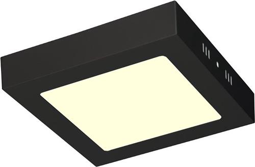 LED Downlight - 12W - Warm Wit 3000K - Mat Zwart - Opbouw - Vierkant - Aluminium - 170mm