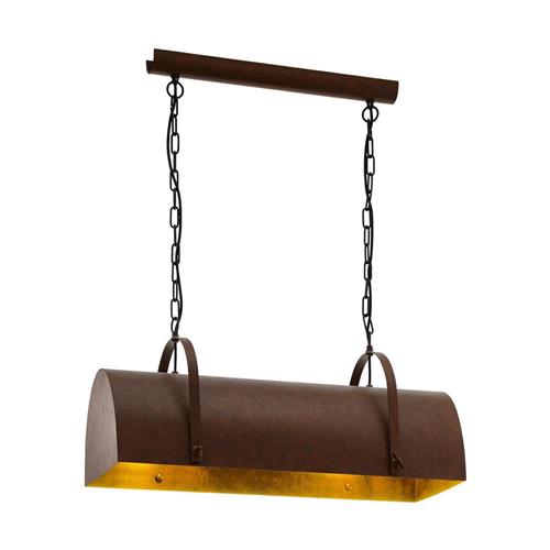 EGLO Deerhurst - hanglamp - 2-lichts - E27 - roestbruin