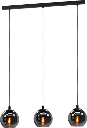 EGLO Ariscani Hanglamp - E27 - 76,5 cm - Zwart - Rookglas