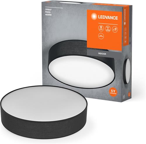 LEDVANCE ORBIS PARIS plafondlamp 480mm, zwart, 3XE27