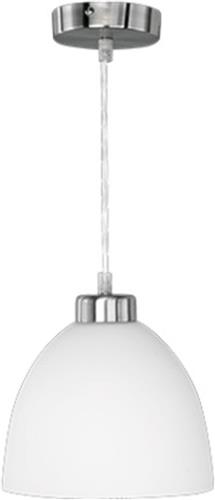 LED Hanglamp - Trion Dolina - E27 Fitting - 1-lichts - Rond - Mat Chroom - Aluminium