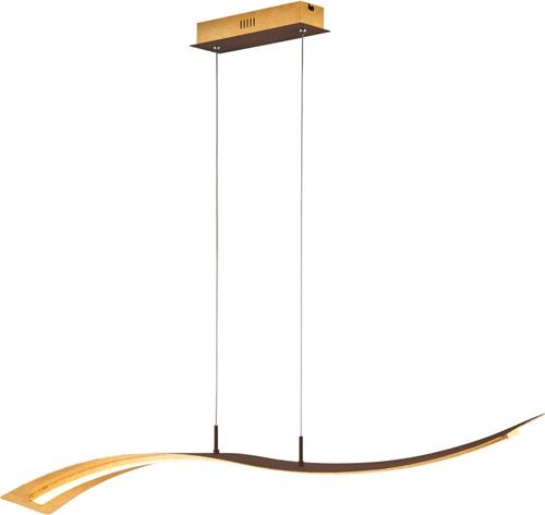 LED Hanglamp - Torna Salerna - 35W - Warm Wit 3000K - Dimbaar - Rechthoek - Mat Goud - Aluminium