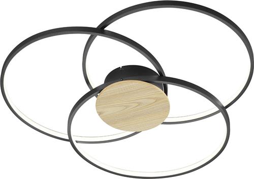 LED Plafondlamp - Plafondverlichting - Torna Sidon - 40W - Warm Wit 3000K - Dimbaar - Rond - Mat Zwart - Aluminium