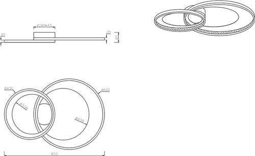 LED Plafondlamp - Torna Granity - 36W - Warm Wit 3000K - Dimbaar - Ovaal - Mat Chroom - Aluminium