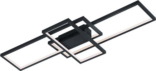 LED Plafondlamp WiZ - Smart LED - Plafondverlichting - Torna Tiagi - 36W - Aanpasbare Kleur - RGBW - Afstandsbediening - Dimbaar - Rechthoek - Mat Antraciet - Aluminium