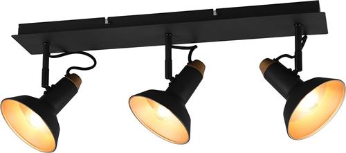 LED Plafondspot - Torna Rollo - E14 Fitting - 3-lichts - Rechthoek - Mat Zwart - Aluminium