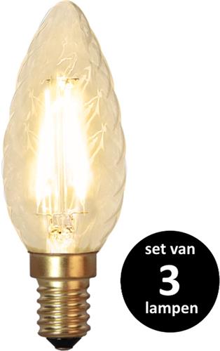 Star Trading LED Kaars lamp lichtbron - E14 - Niet dimbaar - Super Warm Wit <2200K - 1.5 Watt - vervangt 15W Halogeen  - set van 3