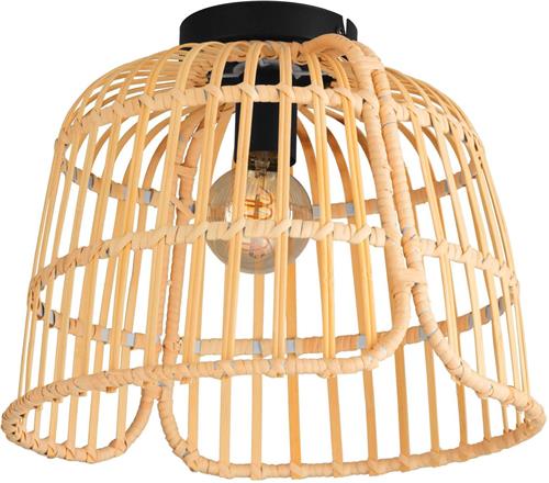 EGLO Glyneath Plafondlamp - E27 - Ø 37,5 cm - Zwart/Hout
