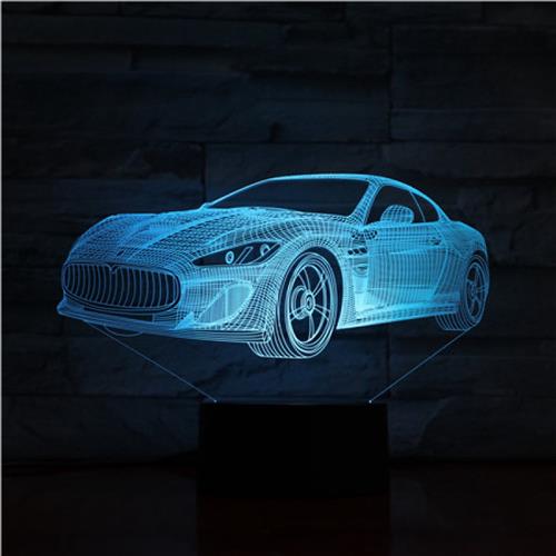3D Led Lamp Met Gravering - RGB 7 Kleuren - Auto