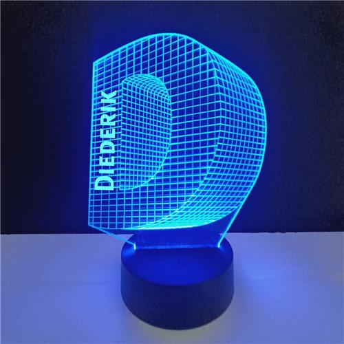 3D LED Lamp - Letter Met Naam - Diederik