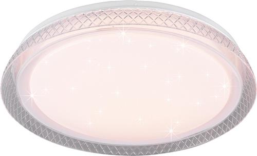 LED Plafondlamp - Plafondverlichting - Trion Heral - 18W - Aanpasbare Kleur - Afstandsbediening - Dimbaar - Sterlicht - Rond - Mat Wit - Kunststof