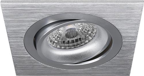 Spot Armatuur GU10 - Proma Borny Pro - GU10 Inbouwspot - Vierkant - Zilver - Aluminium - Kantelbaar - 92mm