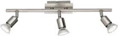 LED Plafondspot - Torna Nimo - GU10 Fitting - 9W - Warm Wit 3000K - 3-lichts - Rechthoek - Mat Nikkel - Aluminium