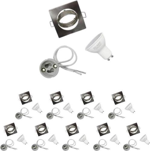 U10 LED-spotkit met 6W LED-lamp (pak van 10) - Warm wit licht - Overig - Pack de 10 - Wit Chaud 2300K - 3500K - SILUMEN